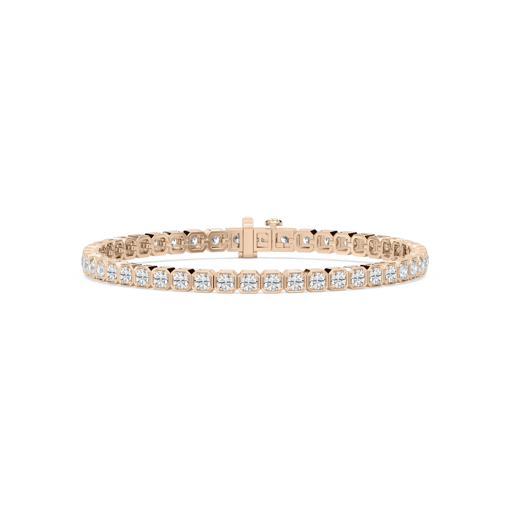 5 ³⁄₄ ctw Round LGD Bold Bezel Set Tennis Bracelet  - 8 Inches