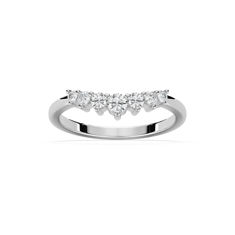 Brynn 1/5 ctw Round LGD Graduated Curved Band - 14K White Gold