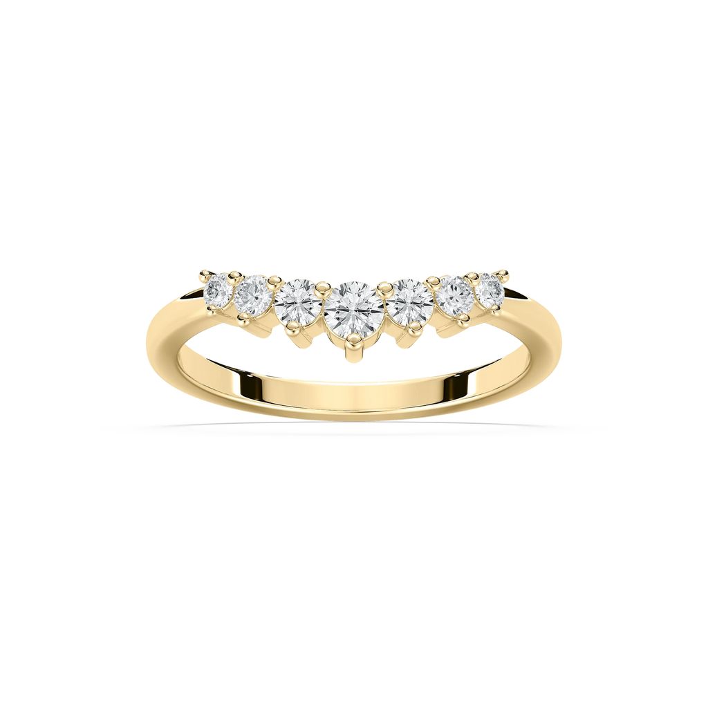 Brynn 1/5 ctw Round LGD Graduated Curved Band - 14K Yellow Gold