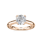 Rani Round LGD Lasso Rope Solitaire Engagement Ring - 14K Rose Gold