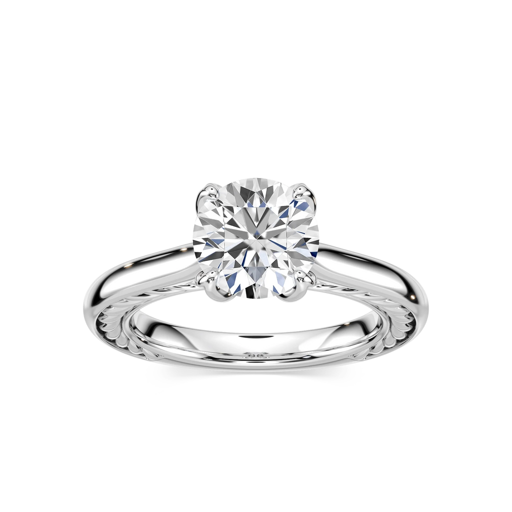 Rani Round LGD Lasso Rope Solitaire Engagement Ring - Platinum