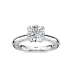 Rani Round LGD Lasso Rope Solitaire Engagement Ring - Platinum
