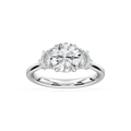 Cadyn 2 ½ ctw Round LGD Double Prong Three Stone Engagement Ring - 14K White Gold
