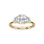 Cadyn 2 ½ ctw Round LGD Double Prong Three Stone Engagement Ring - 14K Yellow Gold