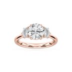 Cadyn 2 ½ ctw Round LGD Double Prong Three Stone Engagement Ring - 18K Rose Gold