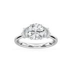 Cadyn 2 ½ ctw Round LGD Double Prong Three Stone Engagement Ring - Platinum