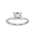 Cali Asscher LGD Rope Solitaire Engagement Ring - 14K White Gold