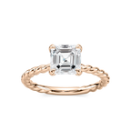 Cali Asscher LGD Rope Solitaire Engagement Ring - 14K Rose Gold