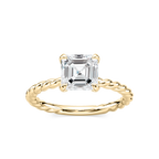Cali Asscher LGD Rope Solitaire Engagement Ring - 18K Yellow Gold