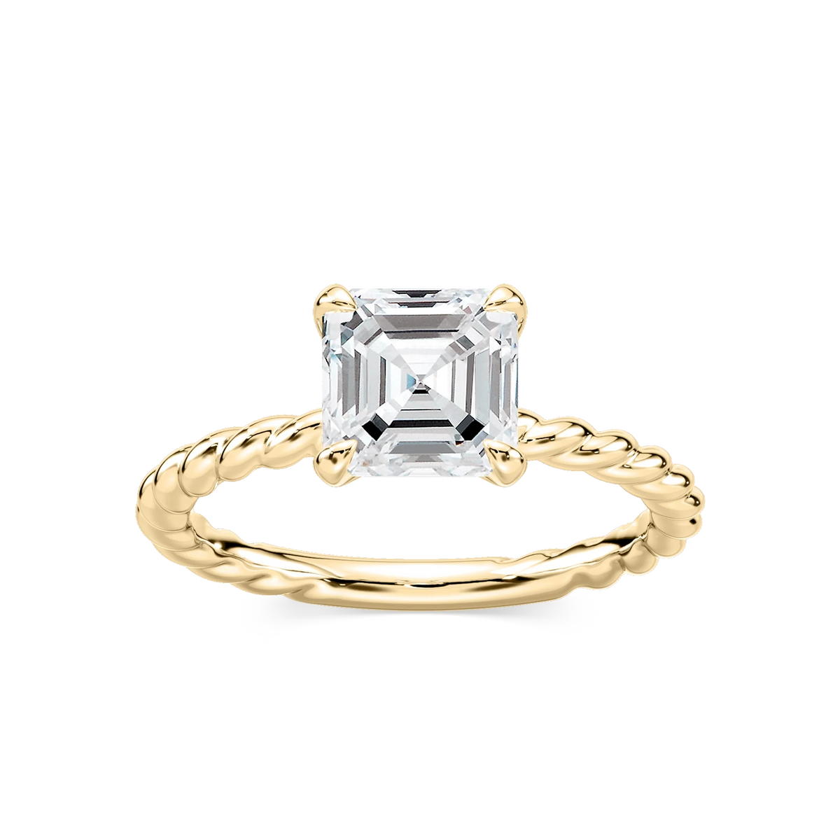 Cali Asscher LGD Rope Solitaire Engagement Ring - 18K Yellow Gold