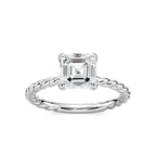Cali Asscher LGD Rope Solitaire Engagement Ring - Platinum