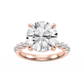 Callie Round LGD Single Shared Prong Hidden Halo Engagement Ring - 14K White Gold / 1 ct