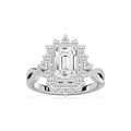 Calliope 2 ³⁄₄ ctw Emerald LGD Milgrain Vintage Halo Engagement Ring - 14K White Gold / F-VS2