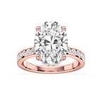 Candice Oval LGD Channel Set Hidden Halo Engagement Ring - 18K Rose Gold / 6 ct / F-VS2