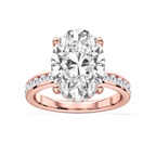 Candice Oval LGD Channel Set Hidden Halo Engagement Ring - 18K Rose Gold / 7 ct / F-VS2