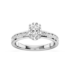 Candice Oval LGD Channel Set Hidden Halo Engagement Ring - 18K White Gold / 1 ½ ct / F-VS2
