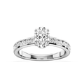 Candice Oval LGD Channel Set Hidden Halo Engagement Ring - 14K White Gold / 1 ct / F-VS2