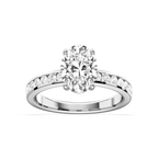 Candice Oval LGD Channel Set Hidden Halo Engagement Ring - 18K White Gold / 2 ct / F-VS2