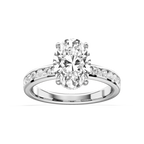 Candice Oval LGD Channel Set Hidden Halo Engagement Ring - 14K White Gold / 3 ct / F-VS2