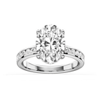 Candice Oval LGD Channel Set Hidden Halo Engagement Ring - 18K White Gold / 4 ct / F-VS2