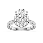 Candice Oval LGD Channel Set Hidden Halo Engagement Ring - Platinum / 6 ct / F-VS2