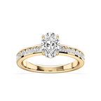 Candice Oval LGD Channel Set Hidden Halo Engagement Ring - 14K Yellow Gold / 1 ½ ct / F-VS2