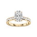 Candice Oval LGD Channel Set Hidden Halo Engagement Ring - 14K Yellow Gold / 2 ct / F-VS2