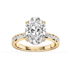 Candice Oval LGD Channel Set Hidden Halo Engagement Ring - 18K Yellow Gold / 4 ct / F-VS2