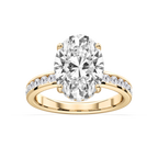 Candice Oval LGD Channel Set Hidden Halo Engagement Ring - 14K Yellow Gold / 5 ct / F-VS2