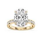 Candice Oval LGD Channel Set Hidden Halo Engagement Ring - 14K Yellow Gold / 6 ct / F-VS2