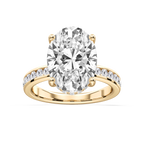 Candice Oval LGD Channel Set Hidden Halo Engagement Ring - 14K Yellow Gold / 7 ct / D-VVS2