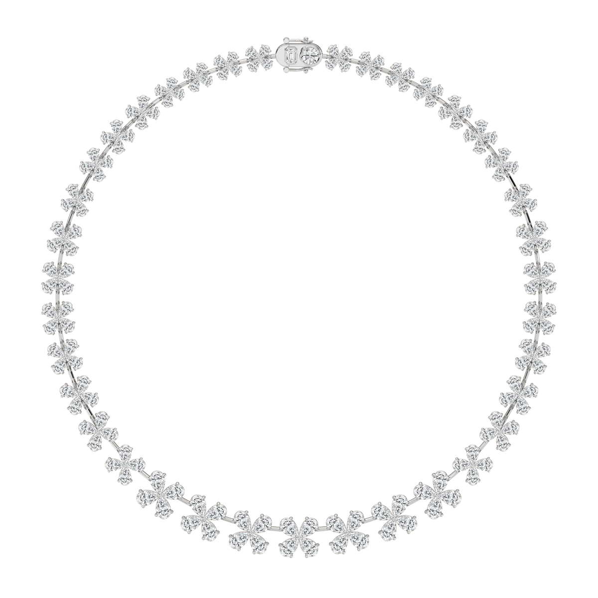 40 ⅓ ctw Pear LGD Cascading Collar Necklace - 18 Inches - Signature Collection