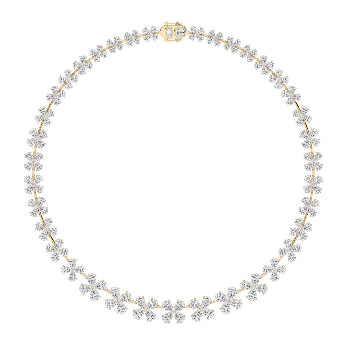 40 ⅓ ctw Pear LGD Cascading Collar Necklace - 18 Inches - Signature Collection