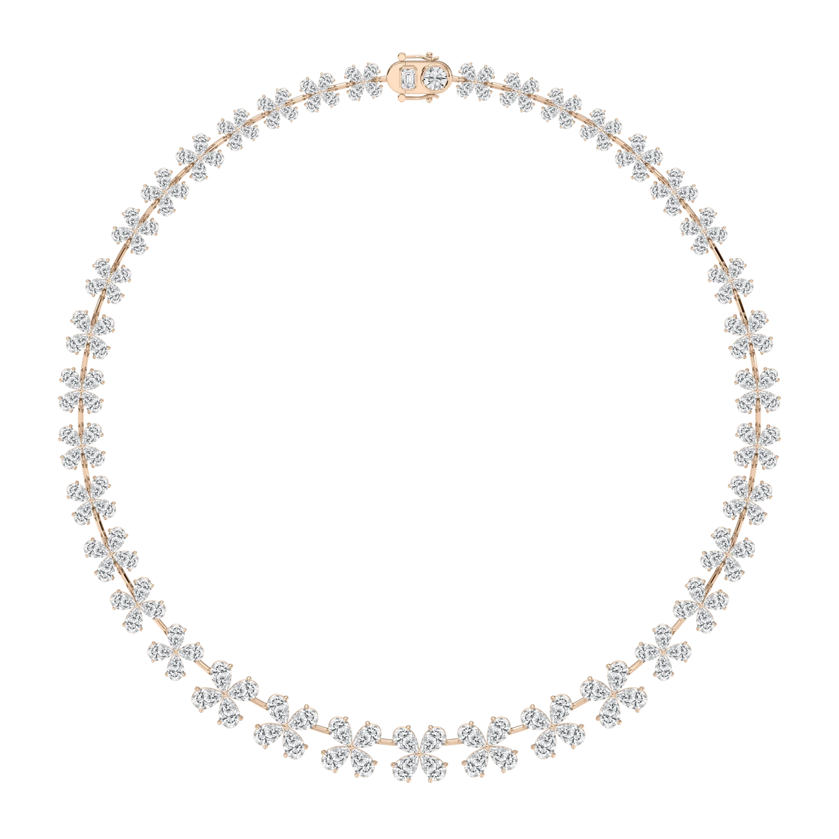 40 ⅓ ctw Pear LGD Cascading Collar Necklace - 18 Inches - Signature Collection