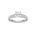 Tiana 1 ½ ctw Round LGD Channel Set Cathedral Side Stone Engagement Ring - 14K White Gold / F-VS2