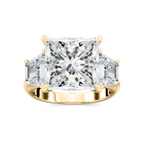 Catherine 12 ctw Princess LGD Three Stone Engagement Ring - Signature Collection - 14K Yellow Gold