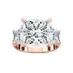Catherine 12 ctw Princess LGD Three Stone Engagement Ring - Signature Collection - 14K Rose Gold