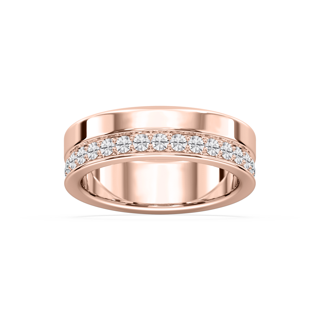 Patricia 7/8 ctw Round LGD Wide Pave Eternity Band - 14K White Gold