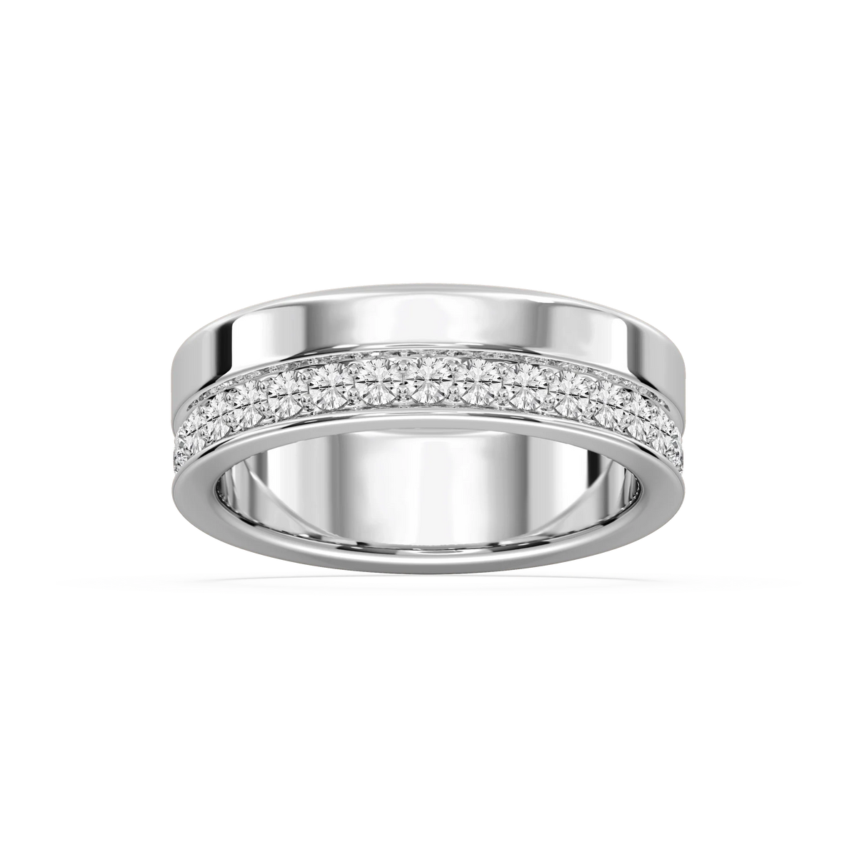 Patricia 7/8 ctw Round LGD Wide Pave Eternity Band - 18K White Gold