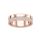 Patricia 7/8 ctw Round LGD Wide Pave Eternity Band - 18K Rose Gold