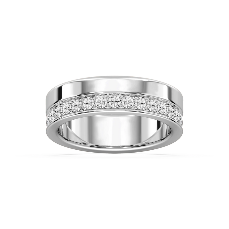 Patricia 7/8 ctw Round LGD Wide Pave Eternity Band - Platinum