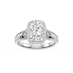 Cecilia Old Mine Cushion LGD Milgrain Halo Engagement Ring
