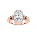 Cecilia Old Mine Cushion LGD Milgrain Halo Engagement Ring