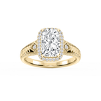 Cecilia Old Mine Cushion LGD Milgrain Halo Engagement Ring