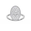 Chandler 1 ⅕ ctw Round and Marquise LGD Multi Shape Halo Vintage Promise Ring - 14K White Gold