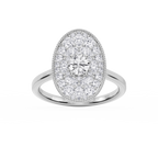 Chandler 1 ⅕ ctw Round and Marquise LGD Multi Shape Halo Vintage Promise Ring - 14K White Gold