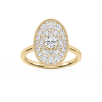 Chandler 1 ⅕ ctw Round and Marquise LGD Multi Shape Halo Vintage Promise Ring - 14K Yellow Gold
