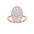 Chandler 1 ⅕ ctw Round and Marquise LGD Multi Shape Halo Vintage Promise Ring - 14K Rose Gold