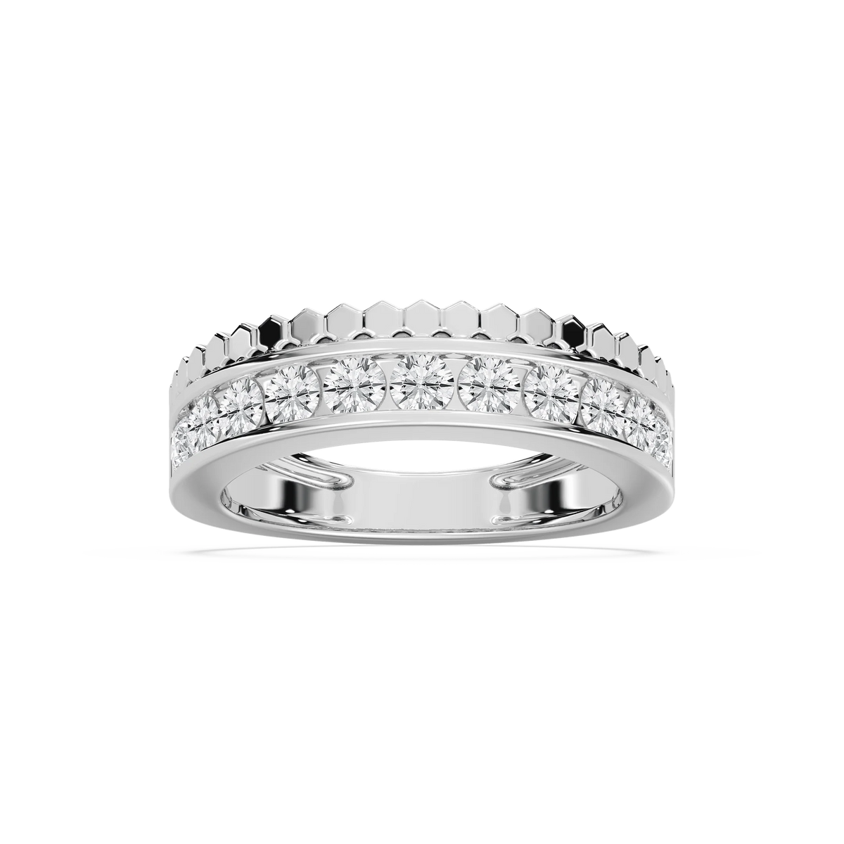 Saylor 1 ctw Round LGD Channel Anniversary Band - 14K White Gold