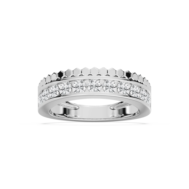Saylor 1 ctw Round LGD Channel Anniversary Band - 14K White Gold